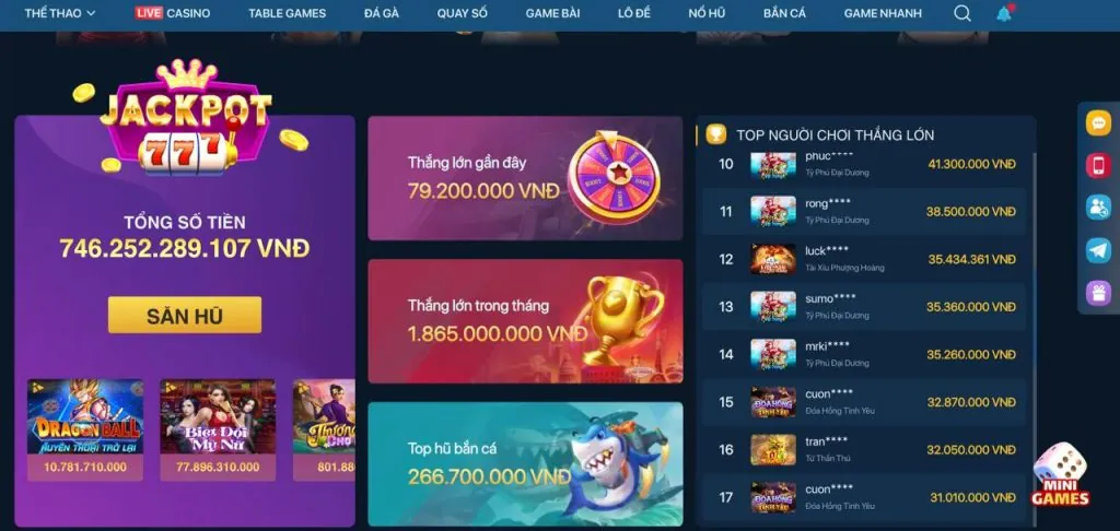 Màn hình hiển thị Jackpot lũy tiến